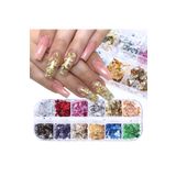Nail Master Küçük Folyo Seti 12'li Tırnak Süsleme Folyo Parçaları Nail Art Tırnak Süsleme