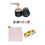 Nail Master Protez Tırnak Jeli 15ml + 15li Fırça Seti + 50li Şablon
