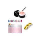 Nail Master Protez Tırnak Jeli 15ml 903 + 15li Fırça Seti + 50li Şablon