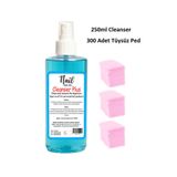 Nail Master Yapışkan Tabaka Temizleyici Kalıcı Oje Protez Tırnak Jel Kat Temizleme Cleanser Tüysüz Mendil Seti