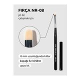 Nail Republic Jel Fırça No:08 – Beyaz Saplı Profesyonel Jel Tırnak Fırçası | Manikür Ve Nail Art Için Uygun