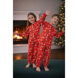 Naile Collection Çocuk Yılbaşı Temalı Pijama Takımı – %100 Pamuk, Iki Iplik Yumuşak Kumaş – Kız/erkek Çocuk - Kırmızı-8 - 5 - 6 Yaş