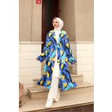 naimabutik Yazlık Organik Pamuk Kumaş Kimono Abaya Kadın Giyim - Naima Butik