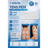 NAIS 10 Paket, 40 Adet GOLD Tens Elektrod Pedi 5x5 cm Extra Güçlendirilmiş Yapışkan