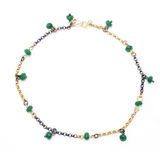 Najm Al Sahra 925 Ayar Gümüş Zümrüt Taşlı Halhal