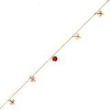 Najm Al Sahra 925 Ayar Rose Gümüş Yuvarlak Garnet Taşlı Yusufçuk Model Halhal