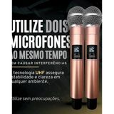 Najmaddin Mepa Profesyonel Çiftli Kablosuz Mikrofon Seti Karaoke Şarj Edilebilir 50 Metre Mesafe Rose Najmad - Renkli