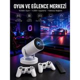 Najmaddin Mey ® Projeksiyon Cihazı Video Oyun Konsolu Projektör Taşınabilir Ayaklı Çift Kollu 4K Çöz�