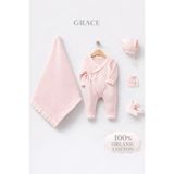 Naka Concept GRACE 5 Parça Kız Bebek Hastane Çıkış Seti – Premium Cotton Knit Newborn Set-Gift Ready