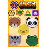 Nakış Fabrikası Ütü Ile Yapışan Nakışlı Arma Yama, Hayvan Seti (5 ADET) Ütüyle Yapışan Nakış Dokuma Aplike Patch