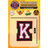 Nakış Fabrikası Ütü Ile Yapışan Nakışlı Arma Yama, K Kolej Harf, Ütüyle Yapışan Nakış Dokuma Aplike Patch