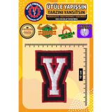 Nakış Fabrikası Ütü İle Yapışan Nakışlı Arma Yama, Y Kolej Harf, Ütüyle Yapışan Nakış Dokuma Aplike Patch