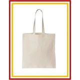 Nakış Hediyelik Baskısız Hambez Ham Bez Çanta 35 x 40 cm Kulplu Düz Renkli Plaj Ekmek Alışveriş Çantası - Bej
