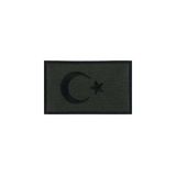 Nakış Turkey Türkiye Türk Bayrakları Nakış Işleme Arma Patch Peç 5x8 cm Haki Siyah