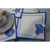 Nakışkonsept Deniz Anası Desenli Kokteyl Peçete - 15 x 15 cm - Saks Mavi
