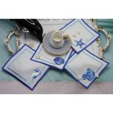 Nakışkonsept Deniz Anası Desenli Kokteyl Peçete 6lı - 15 x 15 cm - Mavi