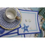 Nakışkonsept Deniz Ayıldızı Desenli Kokteyl Peçete 6lı - 15 x 15 cm - Saks Mavi