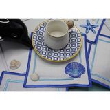 Nakışkonsept Istiridye Desenli Kokteyl Peçete 6lı - 15 x 15 cm - Turkuaz