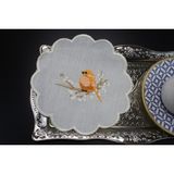 Nakışkonsept Kuş Desenli Kokteyl Peçete - 15 x 15 cm - Turuncu