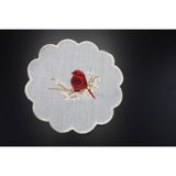 Nakışkonsept Kuş Desenli Kokteyl Peçete 6 Lı - 15 x 15 cm - Kırmızı