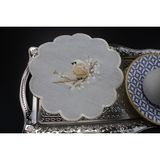 Nakışkonsept Kuş Desenli Kokteyl Peçete 6 Lı - 15 x 15 cm - Krem