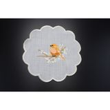 Nakışkonsept Kuş Desenli Kokteyl Peçete 6 Lı - 15 x 15 cm - Turuncu