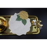 Nakışkonsept Ortanca Desenli Kokteyl Peçete - 15 x 15 cm - Gold