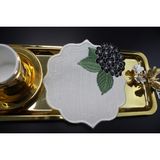 Nakışkonsept Ortanca Desenli Kokteyl Peçete 6lı - 15 x 15 cm - Siyah