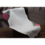 Nakışkonsept Ortanca Desenli Runner ve 6 Lı Kokteyl Peçete Takım - 15 x 15 cm - Pembe