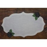 Nakışkonsept Ortanca Desenli Runner ve 6 Lı Kokteyl Peçete Takım - 15 x 15 cm - Siyah