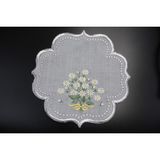 Nakışkonsept Papatya Desenli Puanlı Kokteyl Peçete 1ADET - 15 x 15 cm - Gri - Gümüş