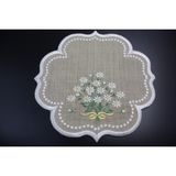 Nakışkonsept Papatya Desenli Puanlı Kokteyl Peçete 1ADET - 15 x 15 cm - Kahverengi - Beyaz