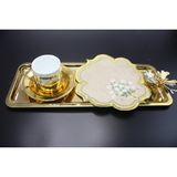 Nakışkonsept Papatya Desenli Puanlı Kokteyl Peçete 1ADET - 15 x 15 cm - Kahverengi