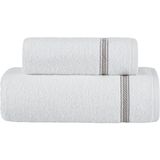 Nakışlı Banyo Havlusu - 70 x 140 cm - Beyaz