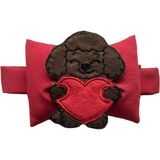 Nakışlı Kırmızı Küçük Irk Köpek ve Kedi Papyon - XS