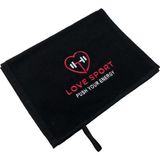 Nakışlı Spor Havlusu, Ter Emici Spor Havlusu, Fitness Havlusu, Antrenman Havlusu - Siyah - 30 x 90 cm