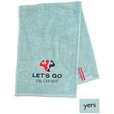 Nakışlı Sporcu Havlusu Pamuklu, Anti Bakteriyel, Ter Emici Fitness Plates Boks Tenis Spor Havlusu - Yeşil - 30 x 90 cm