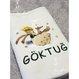 Nakışlı Tek Bebek Battaniyesi - Hastane Çıkışı - Kişiselleştirilebilir Pamuklu Battaniye - Bej