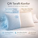Nakkısh Ice Touch Terletmeyen Ortopedik Soğuk ve Ilık Çift Taraflı Yastık 900 gr - 1 Adet - 45 x 65 cm - Beyaz - Açık Mavi