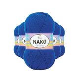 Nako 10346 Elite Baby 5 Adet Saks Mavi El Örgü İpi Tüylenmeyen Bebek Yünü