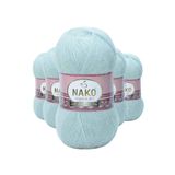 Nako 10471 Saraylı Mint 5 Adet Angora Lüks El Örgü İpi
