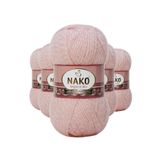 Nako 21356 Powder 5 Adet Angora Lüks El Örgü İpi