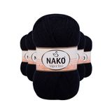 Nako 217 Süper İnci 5 Adet 100 gr Siyah El Örgü İpi