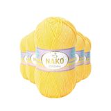 Nako 2857 5 Adet Sarı Elite Baby El Örgü İpi Tüylenmeyen Bebek Yünü