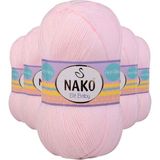 Nako 2892 5 Adet Soft Pembe Elite Baby El Örgü İpi Tüylenmeyen Bebek Yünü