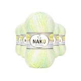Nako 32424 5 Adet Sarı Yeşil Mini Batik Bebe El Örgü İpi