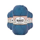 Nako 3409 5 Adet Turkuaz Pırlanta Amigurumi El Örgü İpi Yünü
