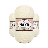 Nako 6730 Koyu Krem 3 Adet Pırlanta Amigurumi El Örgü İpi Yünü