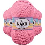 Nako 6837 Elite Baby 5 Adet Pembe El Örgü İpi Tüylenmeyen Bebek Yünü