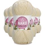 Nako 97543 Açık Bej 5 Adet Cotton Lüks Yelek Tunik Kazak Bluz Hırka İpi Yünü